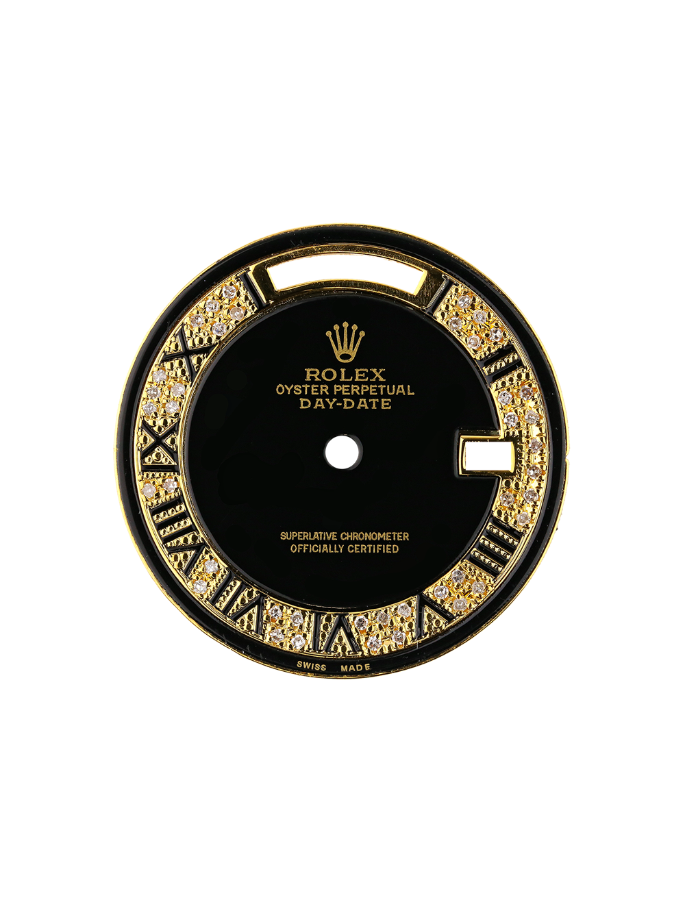 Custom Dial Rolex Day-Date 36mm BlackGold Diamond Set Custom Dial Rolex Day-Date 36mm Black/Gold Diamond Set