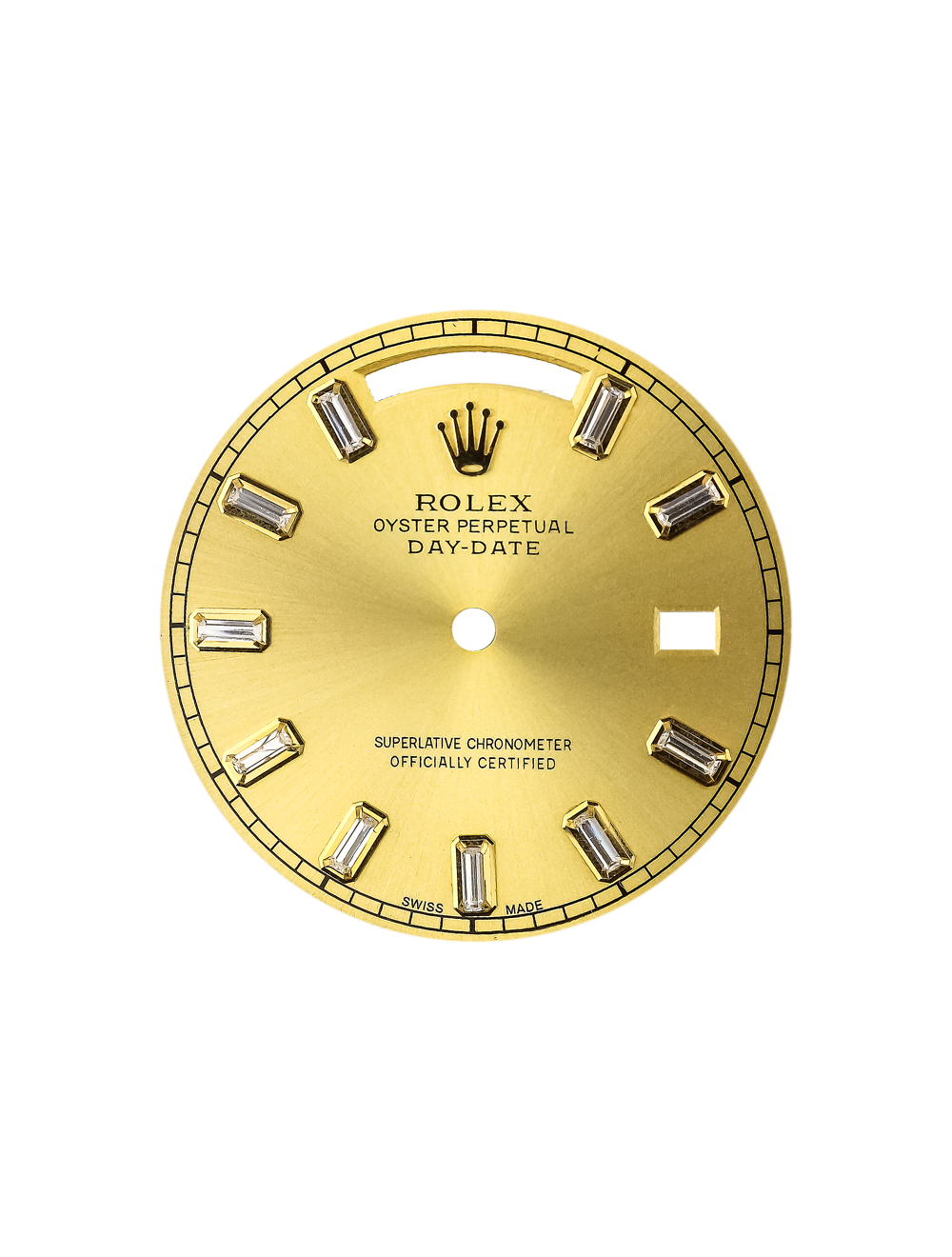 Custom Dial Rolex Day-Date 41mm Gold Baguette-Cut Diamond