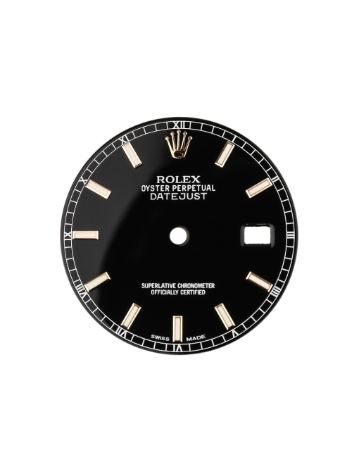 Black/Index Original Factory Dial for Rolex DateJust 36mm