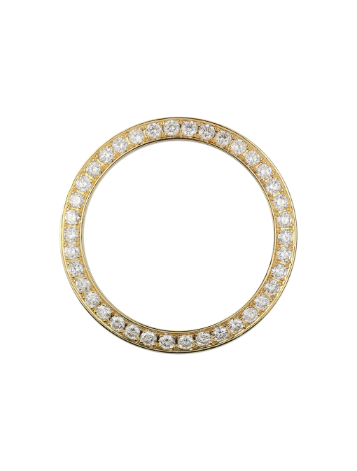 Rolex 36mm Oversize Yellow Gold Round Diamonds Custom Bezel